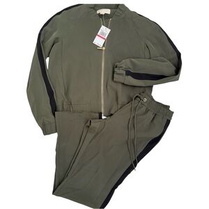 Michael Kors NWT XS Olive Green Women's Tracksuit w/ Black Accent